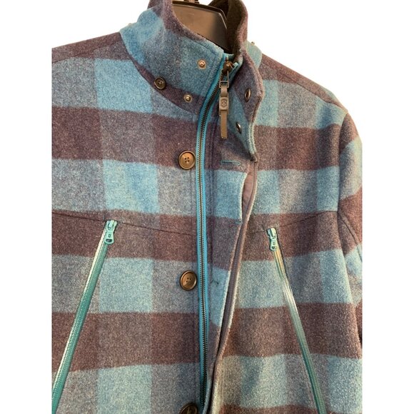 Rare Victorinox Mens Coat Medium Wool Blend Plaid Blue RD10715 - Picture 6 of 16